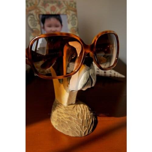 Creative hand carved dog head, decorative arts and crafts gift ornaments, Shelf for storing glasses(A319)