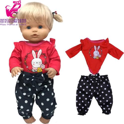 40cm Nenuco Doll Red Shirt Black Pants Ropa Y Su Hermanita Baby Reborn Doll Clothes Toys Wears