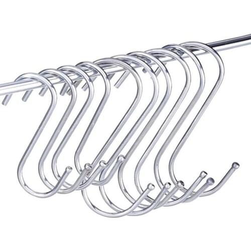 S Shape Metal Hanging Hooks Household 7CM 9CM Storage Hook Trade Show Store Products Hanger Bathroom Racks Kitchen Hooks LX2269