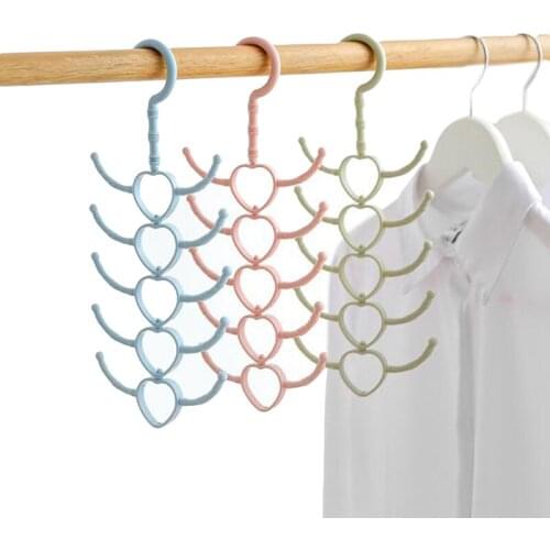 Multifunction PP Rotatable Coat Rack Wall Mounted 10 Hooks Clothes Hat Bag Scarves Hanger for Home Bedroom
