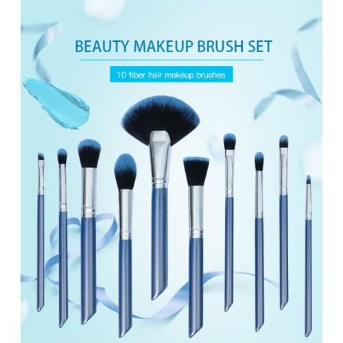 10 Pcs Professional Makeup Brush Set Gentle Skin-friendly Non-irritating Foundation Powder Blush Eyeshadow Blending Beauty Tools