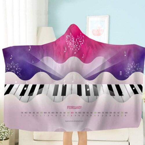 Wearable Hoodie Blanket on Sofa 3D Guitar Print Girls Teens Gift Blanket Plush Throw Wrap for Girl Boys Home Hoodie Blanket