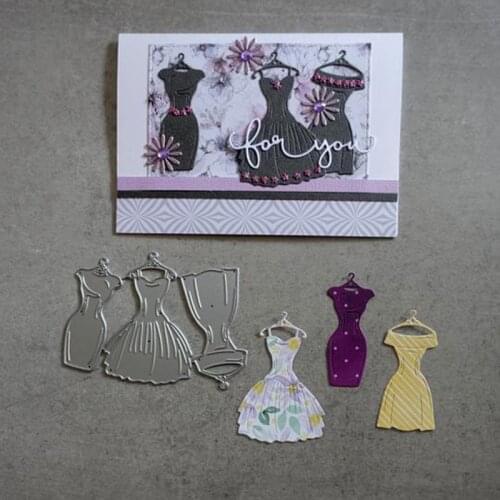 New Dies Die Cut Mold Metal Cutting Dies Cut 3pc Lady Dress Scrapbook Paper Craft Handmade Card Punch Art Knife Cutter Die Cut