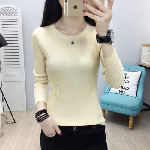 Autumn Sweater 2020 New Long Sleeve pullover Spring Sweaters Candy Color Sweet Girl Knitted Sweaters Tight Women Casual Sweater