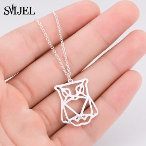 SMJEL Christmas Owl Charm Necklaces Women Kids Jewelry Funny Animal Owl Necklace Collar Metal Choker collier Birthday Gifts