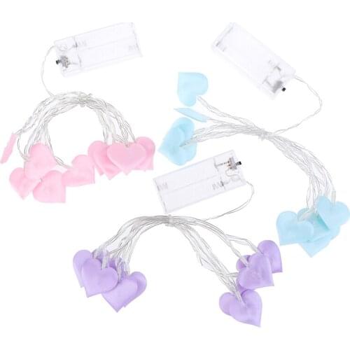 Fabric Love Heart Light String Love Shape Cotton Light String Home Decoration