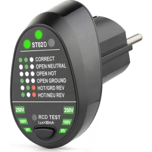 Socket Outlet Tester Voltage Detector Electric Circuit Breaker Finder EU Plug