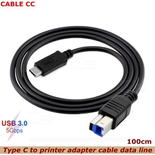 USB 3.1 10Gbps Type C to 3.0 B Male USB Square Port Printer Data Mobile Hard Disk Box Cable 1m
