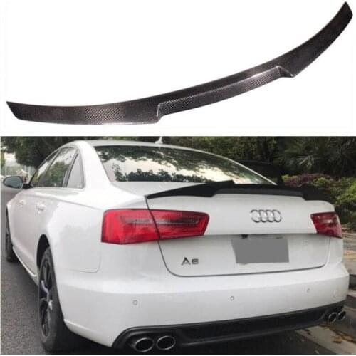 High Quality M STYLE REAL CARBON FIBER REAR TAIL WING TRUNK LIP SPOILER FOR Audi A6 S6 SLINE C7 C7.5 2012-2018