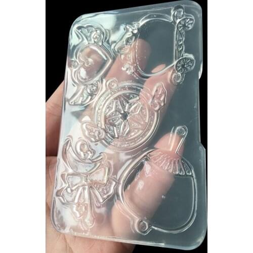 Mirror crystal glue drop border accessories hollowed out love pumpkin car wing mold 16349