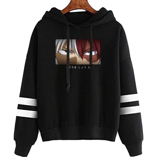 Shoto Todoroki Hoodie Anime Cosplay My Hero Academia Oversized Loose Sweater Streetwear MHA Hooded Pullovers Sweatshirt 2021 Top
