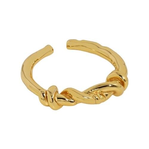 SHANICE S925 sterling silver open ring Chain Twist Ring For Woman Fashion Korean Jewelry Unusual Wedding Party Ring Girls Finge