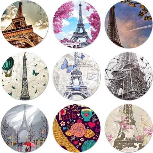 58mm Love Paris Eiffel tower France Icons Pins Badge Decoration Brooches Metal Badges For Backpack Decoration