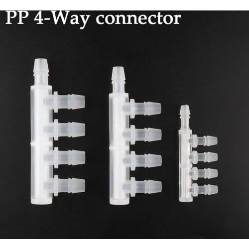 10Pcs 2.4~9.5mm PP 5-Way Connector Food Grade Equal Dia Side FIve-Ways Joint Garden Irrigation Pipe Joints Aquarium Tank Adapter