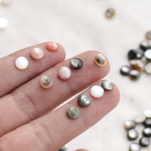 100PCS Wholesale 6mm shell abalone shell cabochon bead loose mother pearl shell beads