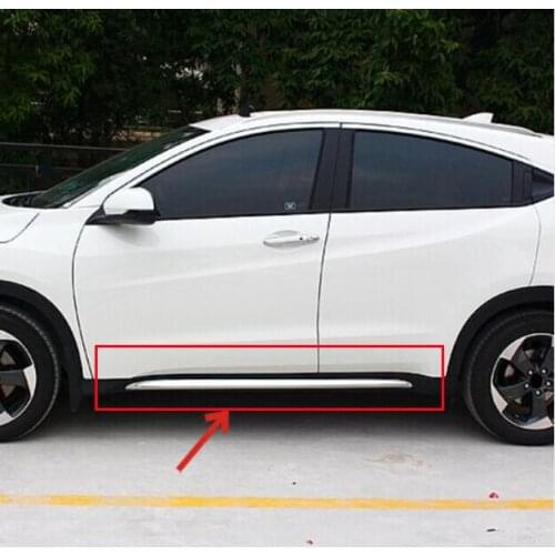 ACCESSORIES FIT FOR HONDA HR-V VEZEL 2014 2015 2016 CHROME SIDE DOOR LINE MOLDING GARNISH TRIM COVER PROTECTOR 2PCS