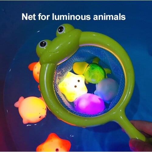 2021 Baby Bath Toys Cute Light Up Animals Classic Water Playing Swim Pool Summer Bathing Toy Set For 0 To 12 Months Dropship