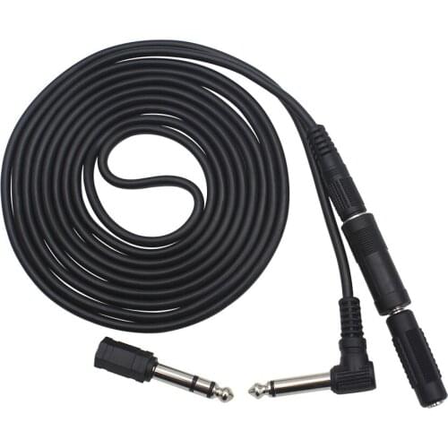 3M/ 10 Feet Instrument Guitar Audio Cable 1/4-Inch 6.35mm Straight to Right Angle Plug Black ABS Jacket with 3 Adapters