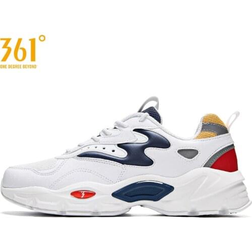 361 Degrees Mens Classic Stitching Design Trainers Mesh Running Shoes Breathable Casual Athletic Sneakers for Gym Sports