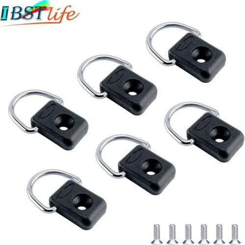 6PCS Kayak D Rings Fitting Outfitting Fishing Rigging Bungee Kit Accessory Boat Canoe Rowing Deck Loop Mounting Tie Down Kit