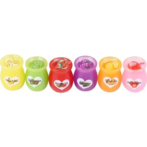 6pcs/set Cute Simulation Food Fruit Jam Bottle Play Mini Food For Dollhouse Kitchen Toys Dollhouse Miniature