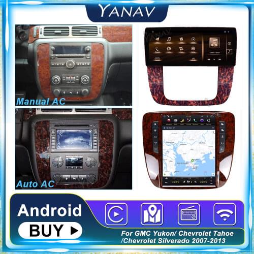Car Radio Android Stereo Receiver For GMC Yukon/ Chevrolet Tahoe/Chevrolet Silverado 2007-2013 Tesla Style Multimedia MP3 Player