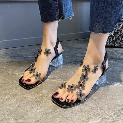 2021 Summer New Women Sandals Sexy Elegant Heels Women Fashion Open Toe Party Dress Shoes Woman Chunky High Heels Sandals