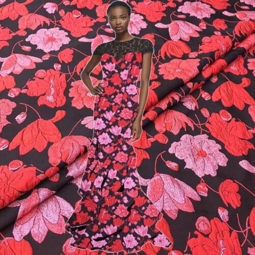 European designer fabric elegant gold silk yarn-dyed jacquard fabric dress dress jacket brocade garment fabric high-end fabric