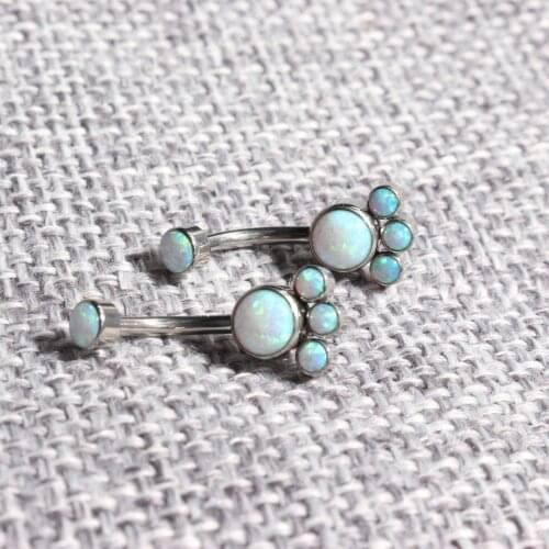 G23titan-Piercing para Ombligo, Ombligo, Ópalo de fuego, 1,6G G23, anillo de titanio con botón de campana, joyería para Ombligo