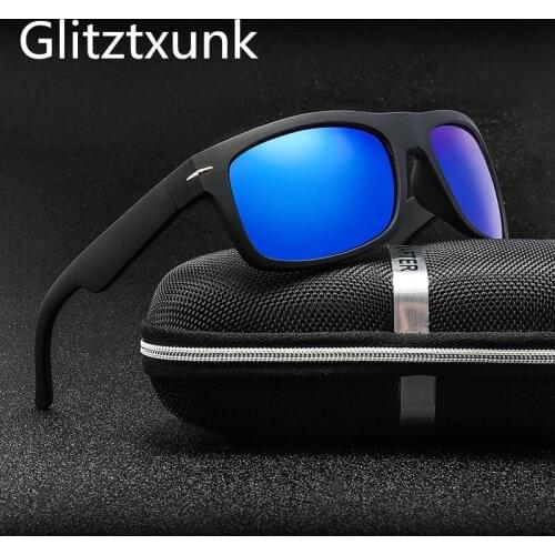 Glitztxunk Polarized Sunglasses Male Classic brand design Sun Glasses Driving Glasses Square Shades For Men lentes de sol hombre