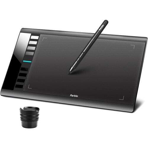 Parblo A610 V2 Digital Tablet Graphics Drawing Tablet Pad with 8192 Level Passive Pen 8 Hotkeys Compatible with Windows and Mac