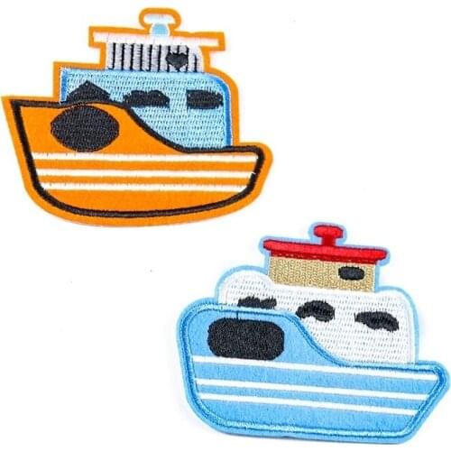 Fine Kids Clothes Fabric Stripes Stickers Embroidered Iron On Garments Jeans Appliques DIY Jeans Motif Badge Boats Patches