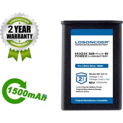 LOSONCOER Battery 1500mAh BP-DC13 Camera Battery For LEICA Silver 19800 T T Digital Camera