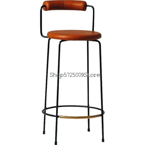 Nordic light luxury bar stools, modern minimalist high chairs, metal bar chairs, household backrests, high stools, stylish bar c