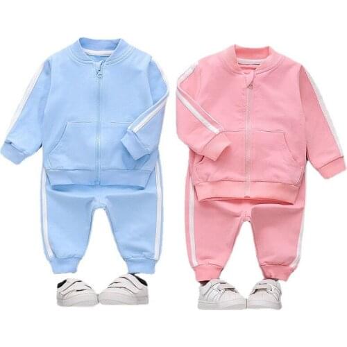 New Spring Autumn Children Girls Clothes Baby Boys Zipper Jacket Pants 2Pcs/sets Kids Infant Costume Toddler Fashion Sportswear