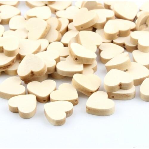New Unfinished Natural Wooden Heart Spacer Loose Beads For Baby Teethers Toys Accessories DIY Crafts Kids Pacifier Clip Supplier