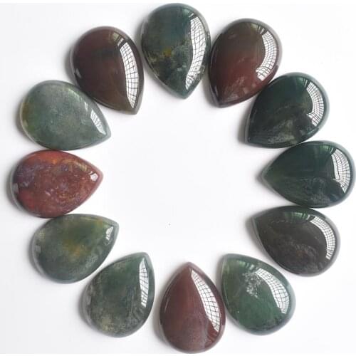 Wholesale 12pcs/lot Fashion good quality natural india onyx drop CAB CABOCHON no hole beads 25x18mm for jewelry making free