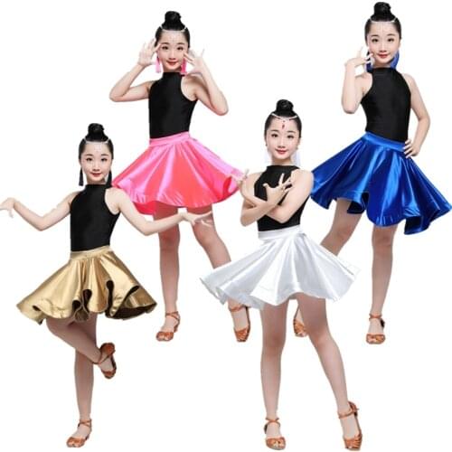 Girls Latin Dance Dress Salsa Tango Stage Performance Costumes Children Sexy Samba Cha Cha Competition Dancing Clothing