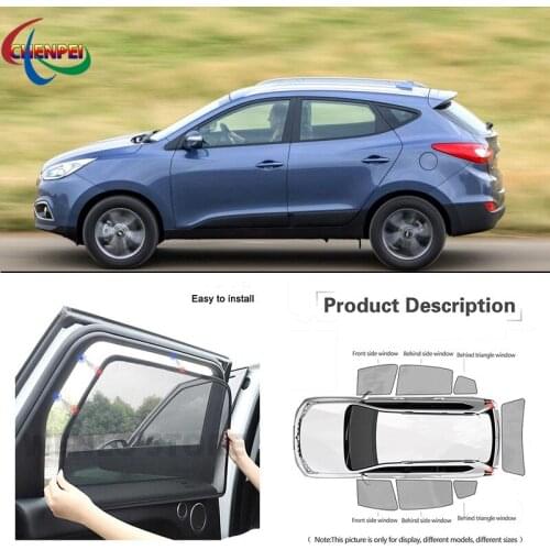 For Hyundai IX35 2010 Car Full Side Windows Magnetic Sun Shade UV Protection Ray Blocking Mesh Visor Decoration Accessories