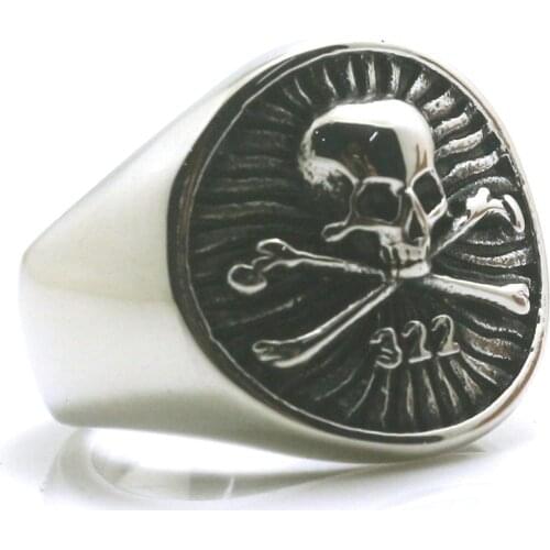 Size 6 To Size 15 Mens Boys 316L Stainless Steel Cool 322 Pirate Skull Newest Ring