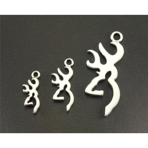 15PCS Silver Color deer horn 3 sizes Charm Pendant DIY Necklace Charm Bracelet Bangle A200.808.1119