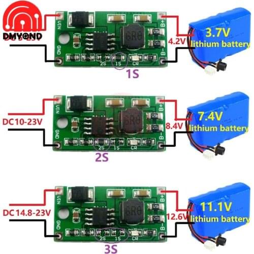 2A Multi-Cell Synchronous Buck Li-Ion Charger DC 5-23V to 4.2V 8.4V 12.6V for 3.7V 7.4V 11.1V 18650 Lithium Battery Power Supply