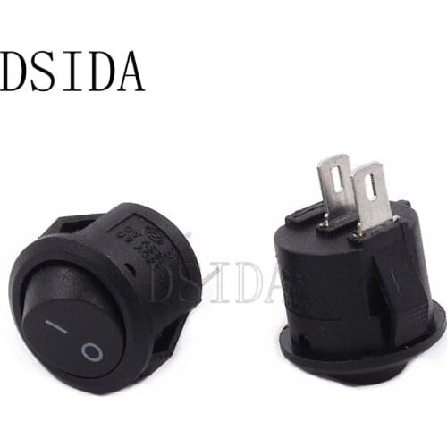 10PCS 16mm Diameter Small Round Boat Rocker Switch Mini Round Black White Red 2Pin ON-OFF Rocker Power Switch New