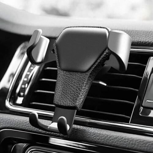 Universal Car Phone Stand Air Vent Mount Clip Portable Imitation Leather Material Durable For iPhone 11 XS X XR Samsung Huawei