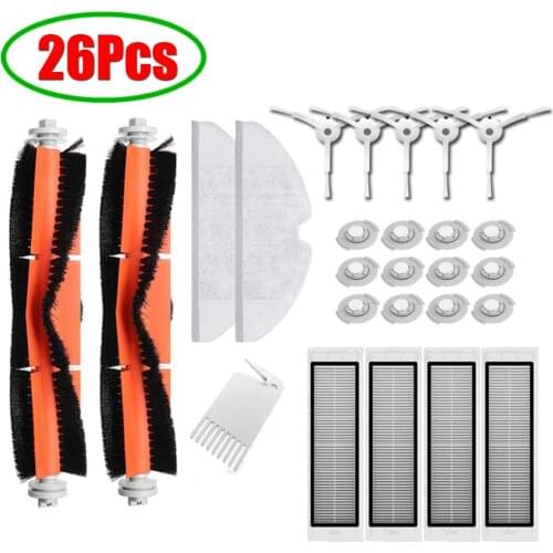 Main Brush Hepa Filter Side Brush mop cloths suitable for Xiaomi Mi Robot Roborock s50 s51 Roborock 2 Vacuum Cleaner spares Kit