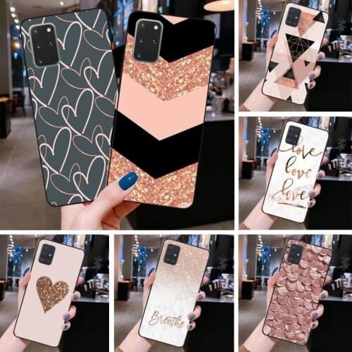 Love Heart Gold Marble Phone Case For Samsung Galaxy S21 Plus Ultra S20 FE M11 S8 S9 plus S10 5G lite 2020