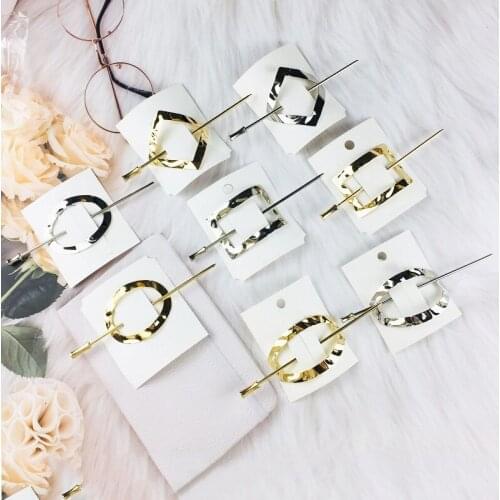 1PC Simple Metal Hairpin Women Headdress Hair Sticks Geometry Fashion Hot Sale Hair Ornaments Hair Accessories