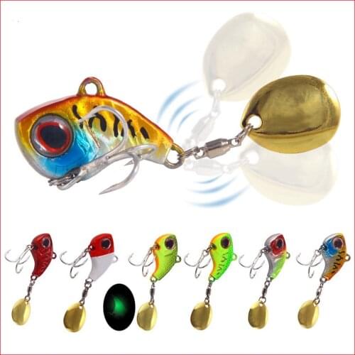 1Pcs Rotating Metal VIB vibration Bait Spinner Spoon Fishing Lures 9g 16g 22g Jigs Trout Winter Fishing Hard Baits Tackle Pesca