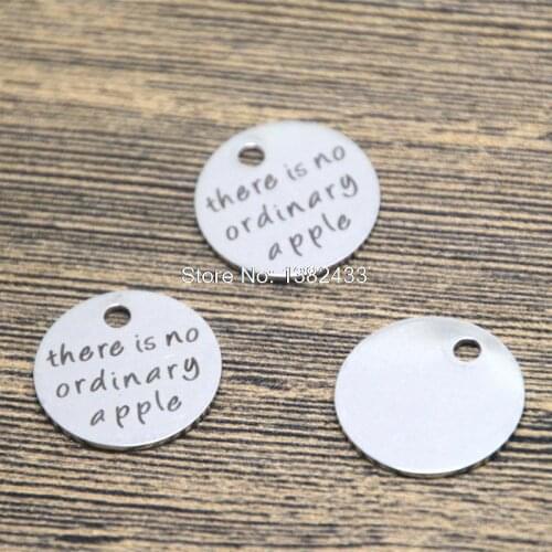 10pcs there is no ordinary apple charm silver tone message charm pendant 20mm