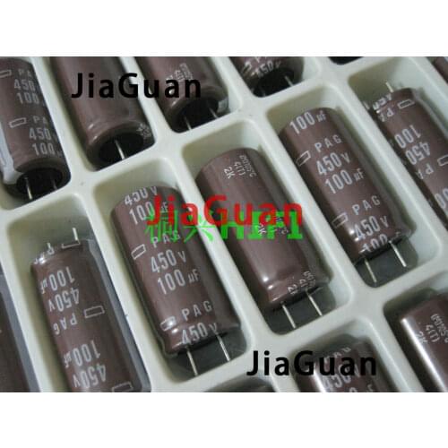 10pcs NEW NIPPON PAG 450v100uf 18x35MM CHEMI-CON electrolytic Capacitor 100uF/450V NCC 100UF 450V pag